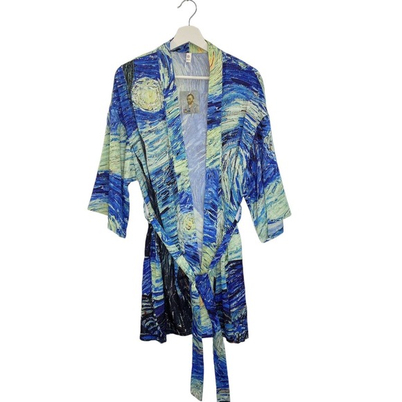 Van Gogh Robe Starry Night Womens Size Extra Large Kimono Exhibit Exclusive NEW - Picture 5 of 10